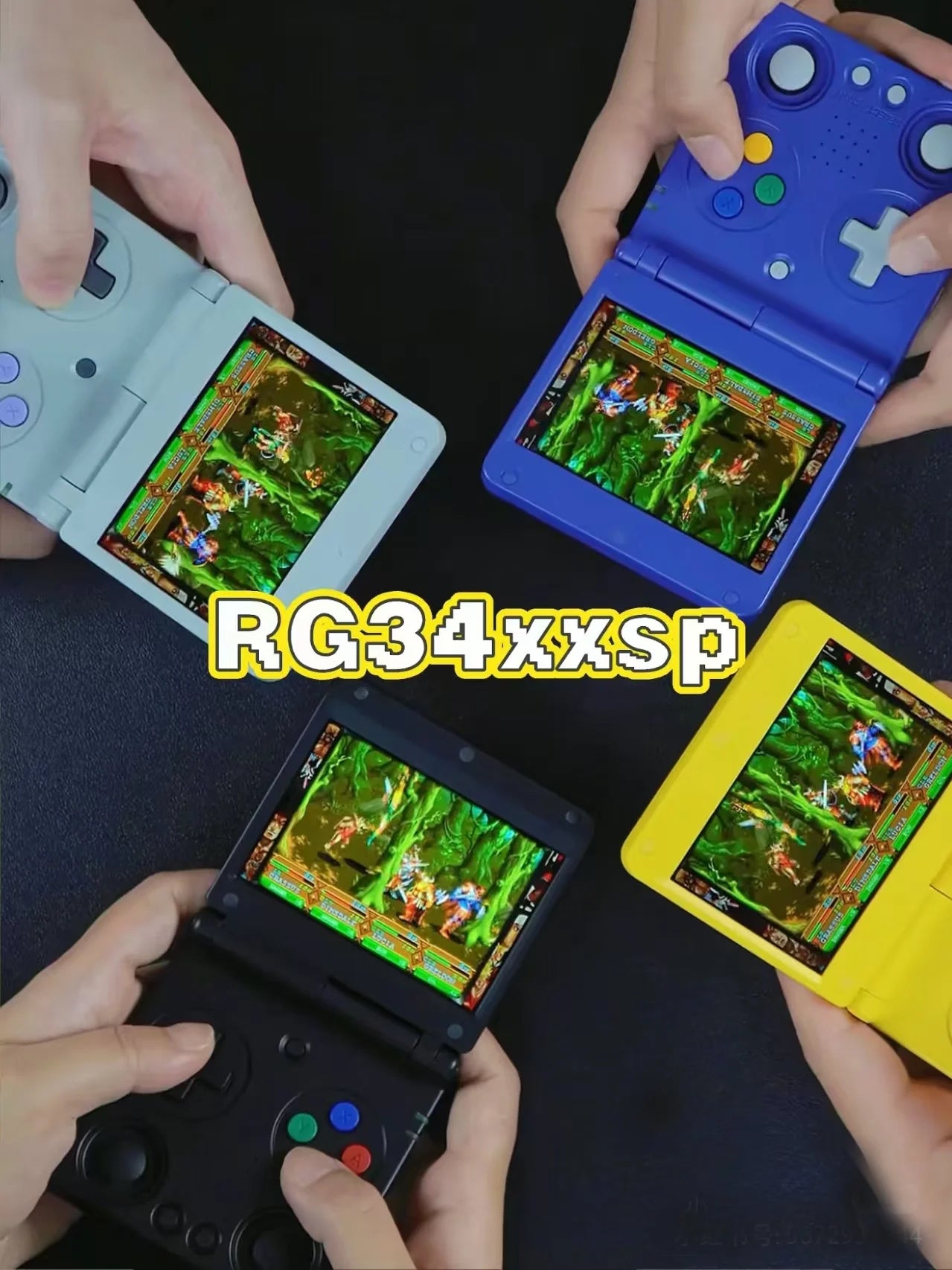 Anbernic RG34XXSP Console de Jeu Portable Flip Rétro – Écran IPS 3.4'' Linux 64-bit | PSP & Jeux Rétro | Cadeau Gaming