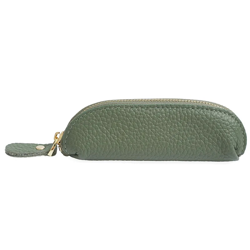 Porte-Monnaie Cuir Véritable Personnalisé – Mini Pochette Clés Rouge à Lèvres Prénom Femme Luxe