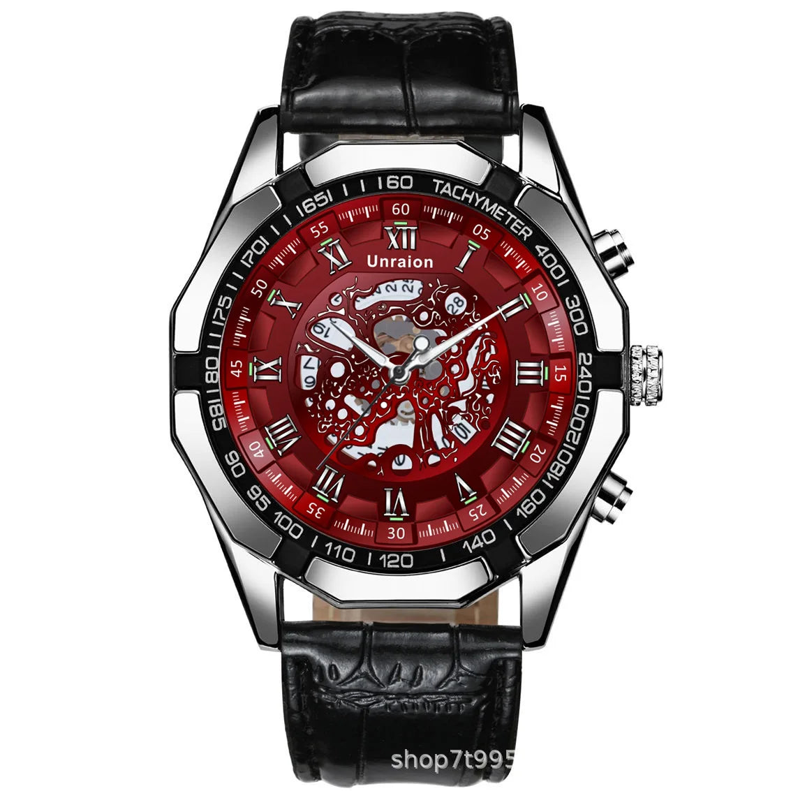 Montre Homme Automatique Calendrier Lumineux Chiffres Romains – Business Étanche Élégante