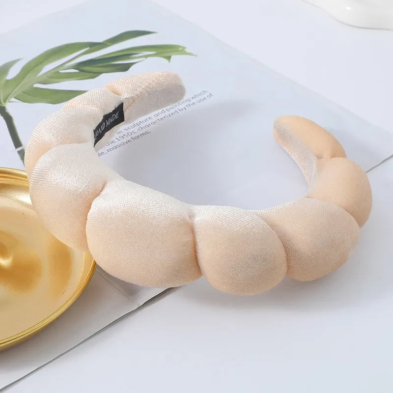 Bandeau Éponge Multifonction Femme – Soin Visage, Démaquillage & Douche | Serre-Tête Cheveux Absorbant