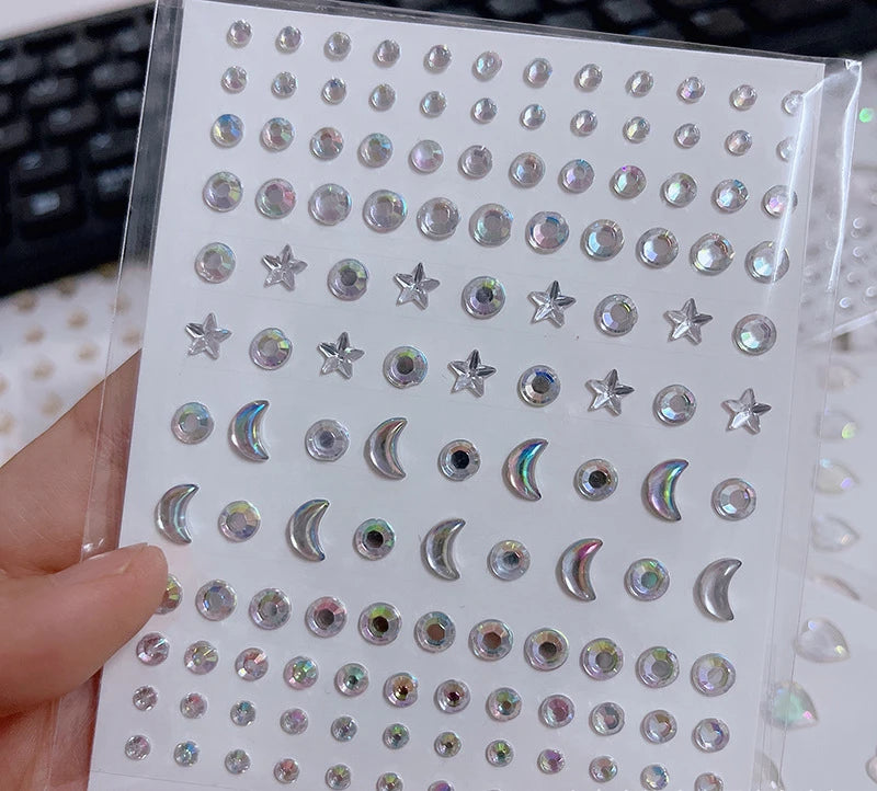 Stickers Strass Visage Jetables – Diamants Acryliques Crystal Larme & Yeux | Maquillage Scène & Festival