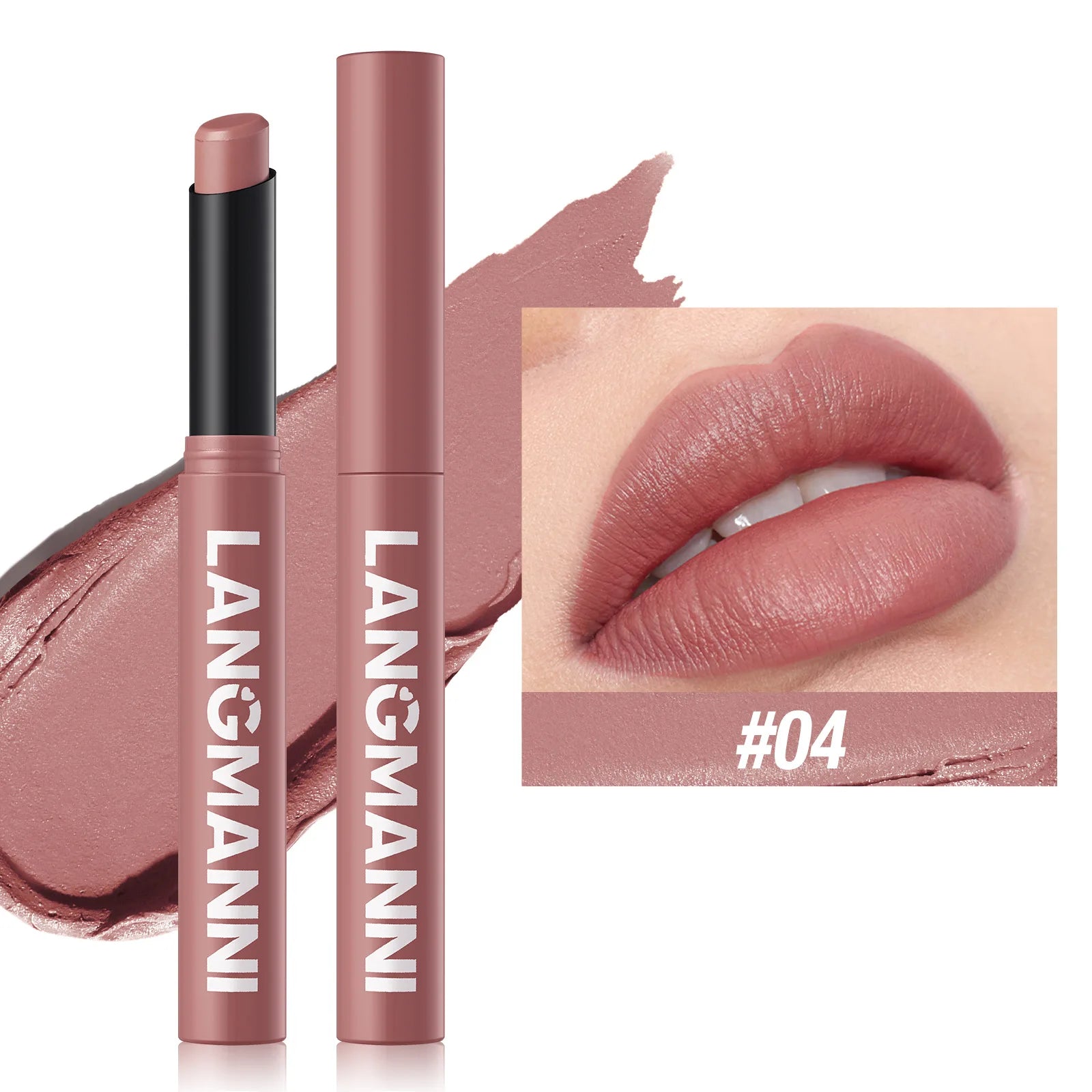 Crayon Lèvres Mat Waterproof 12 Couleurs – Longue Tenue Sans Transfert | Teinture Nude & Lip Stain