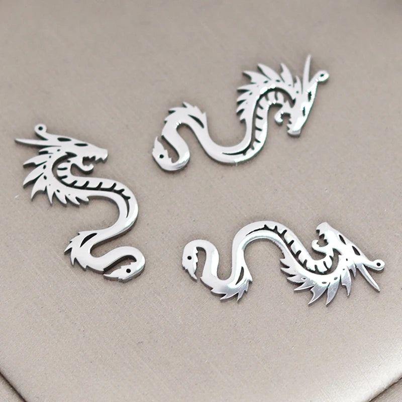 Lot 3 Breloques Animaux Acier Titane DIY – Renard, Lapin, Chat, Cygne, Dragon, Serpent & Plus | Pendentifs Bijoux Fait Main Bracelet & Collier