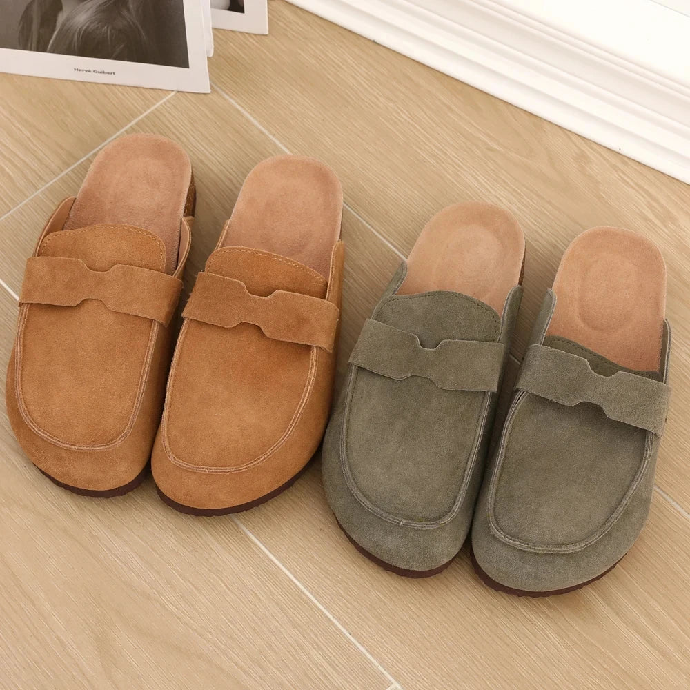 Clogs Liège Suède Unisexe Plage Non-Slip Smile – Mules Outdoor Maison Fashion