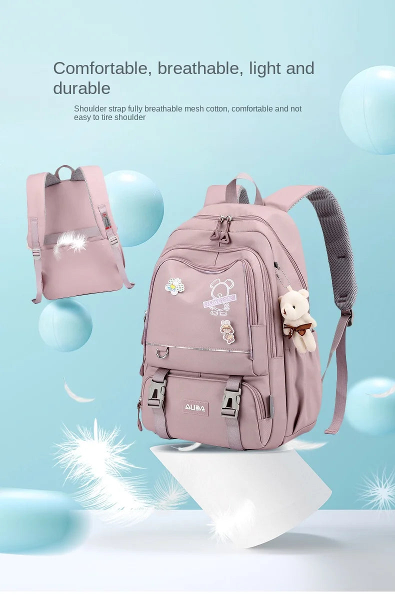 Sac À Dos Scolaire Kawaii Fille Ado – Grand Cartable Collège Lycée Laptop Voyage