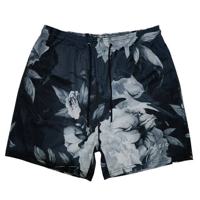 Short Homme Été Rose Broderie Casual Streetwear Hip Hop Fitness Polyester Séchage Rapide Respirant – Short Sport Tendance | Mode Homme Urban