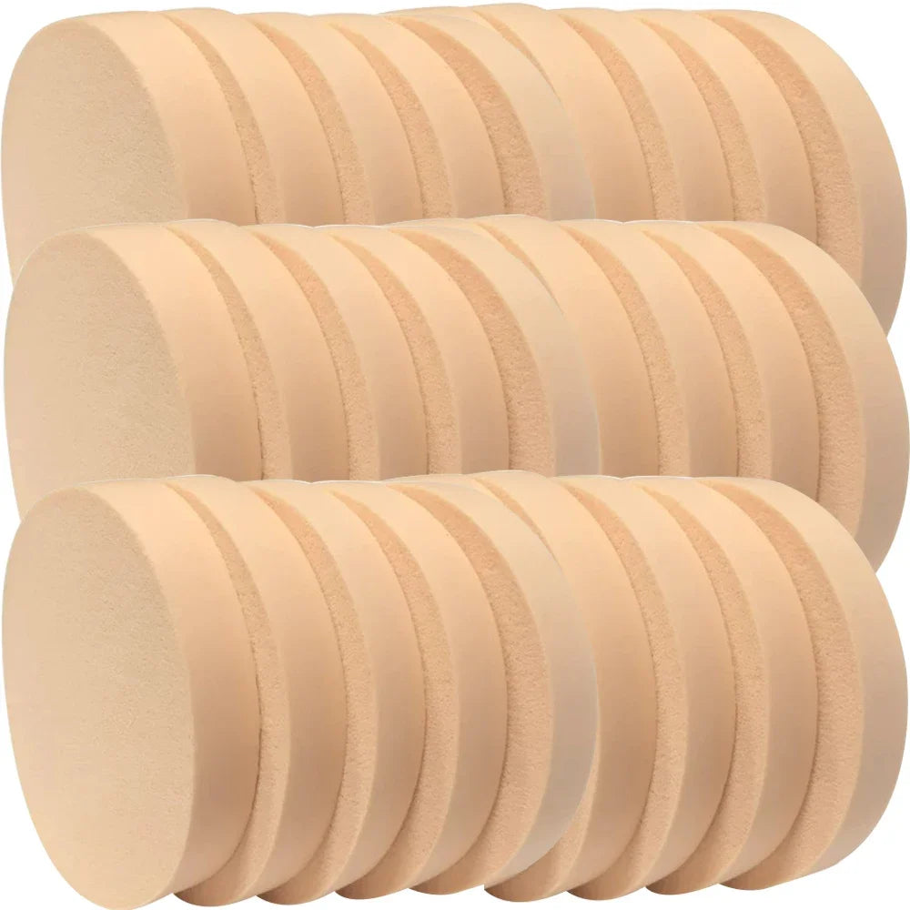 Lot 24 Éponges Rondes Maquillage – Poudre, Fond de Teint & Correcteur | Puff Sec & Humide Portable