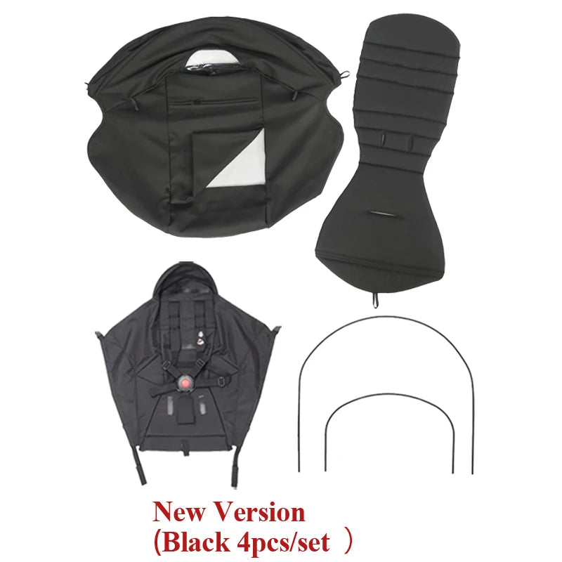 Kit 3 Pièces Accessoires Poussette YOYO/Yoya – Canopy 175° + Housse Siège + Matelas Ajustable Anti-UV