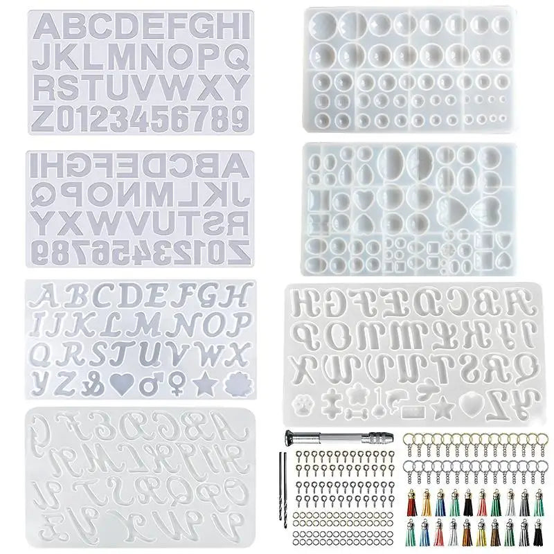 Moule Silicone Alphabet & Chiffres – Résine Époxy, Bougies d’Anniversaire & Bijoux DIY | Porte-Clés, Pendentifs & Déco | Kit Complet