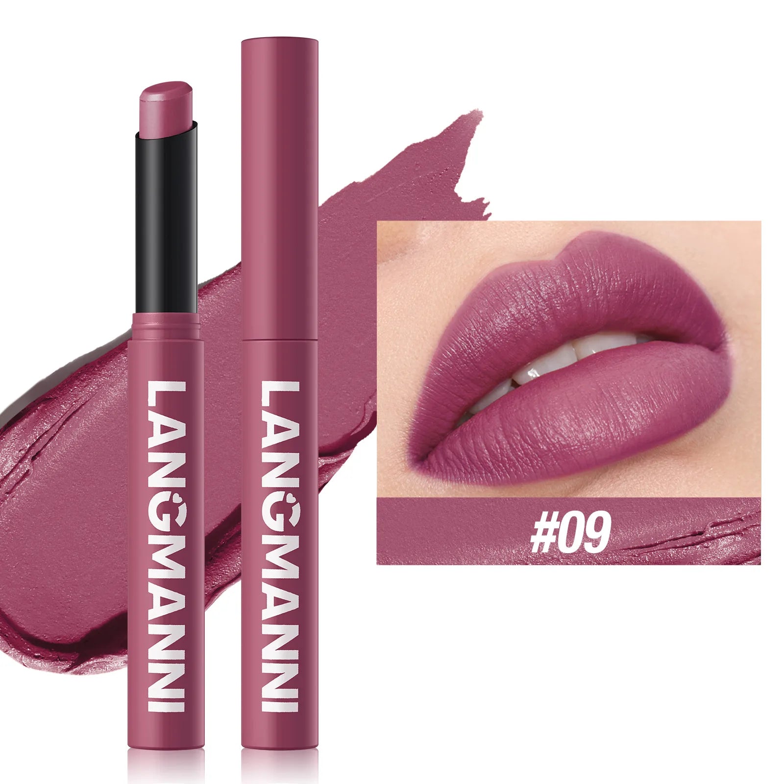 Crayon Lèvres Mat Waterproof 12 Couleurs – Longue Tenue Sans Transfert | Teinture Nude & Lip Stain