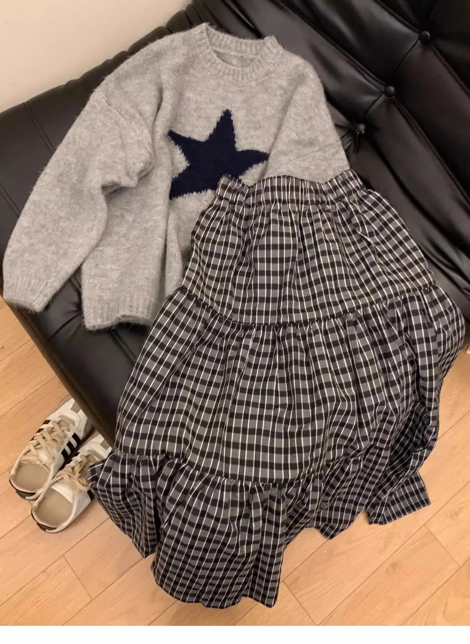 Pull Femme Tricot Col Rond Doux Ample Imprimé Smiley – Sweat Cozy Style College | Automne Hiver