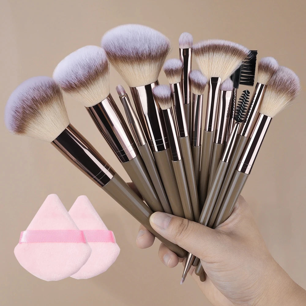 Set Pinceaux Maquillage Professionnel 1 à 20 Pcs – Blush, Highlighter, Fond de Teint & Fard | Ultra-Doux Femme