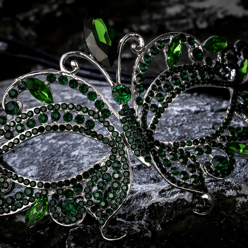 Halbgesichtsmaske Schmetterling Strass - Maskerade, Halloween & Party