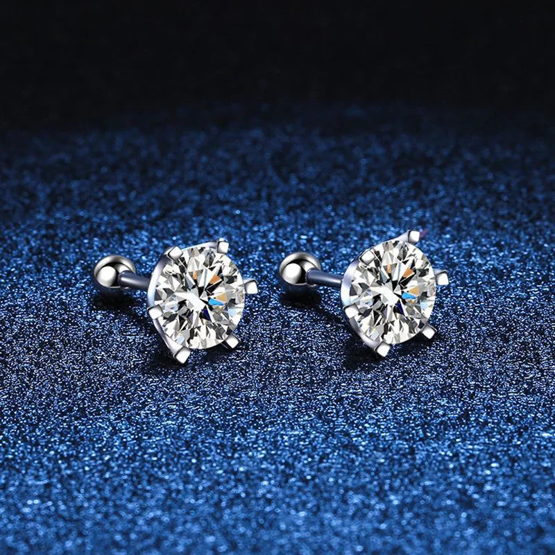 Puces Moissanite Vis Argent 925 Couleur D 6 Griffes – Éclat Diamant Éblouissant | Bijou Mariage & Fine Jewelry Femme | Cadeau Luxe