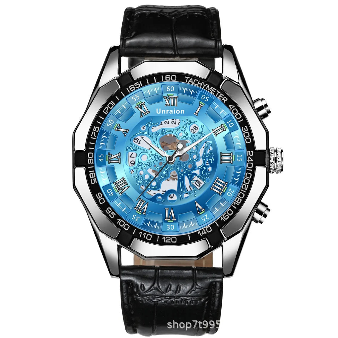 Montre Homme Automatique Calendrier Lumineux Chiffres Romains – Business Étanche Élégante