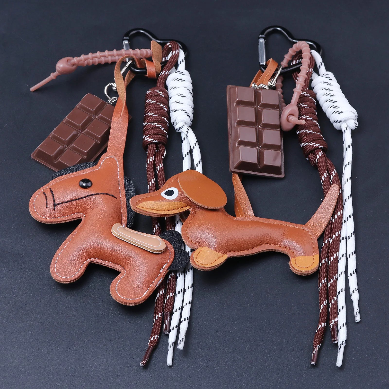 Porte-Clés Chien Saucisse Personnalisé – Pendentif Sac Corde Tressée Décoration Cadeau Mignon