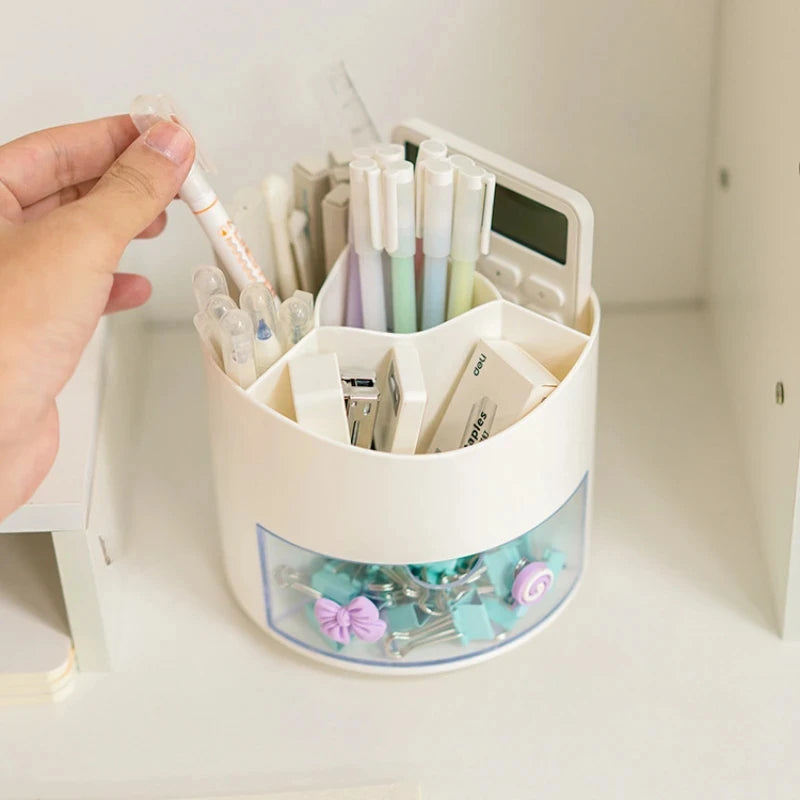 Organisateur Bureau Rotatif Compartiments – Porte-Stylos Grande Capacité Multifonction Papeterie