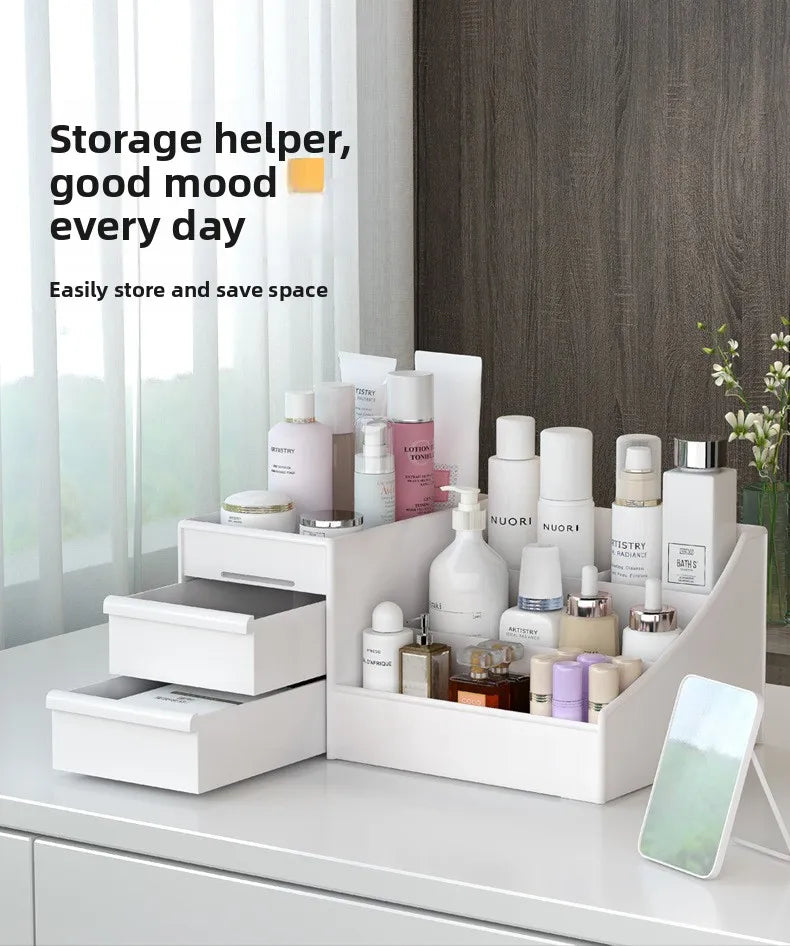 Organisateur Maquillage Tiroirs Plastique – Rangement Cosmétiques Salle de Bain Bureau Chambre