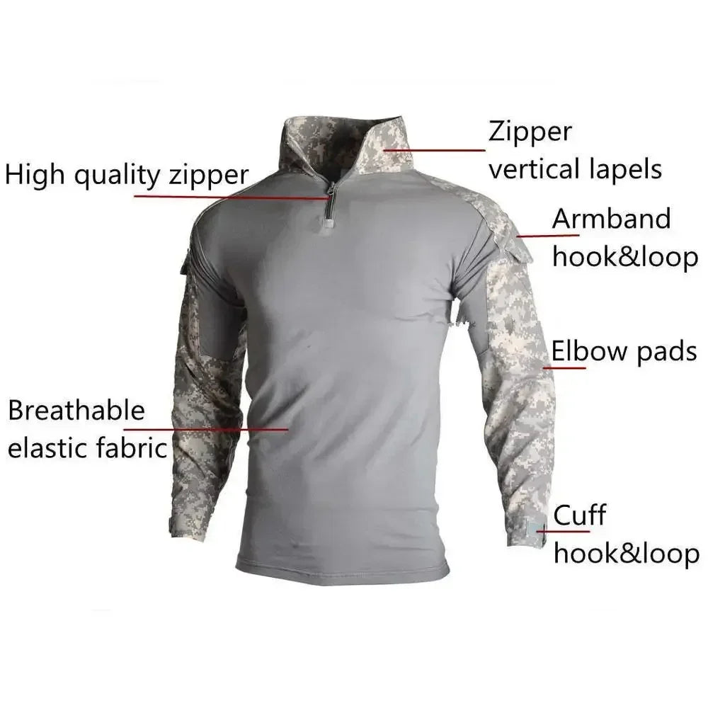 Tenue Tactique Homme Vert Outdoor Uniforme Militaire Chemise Chasse Pantalon Cargo Paintball Ensemble Résistant – Survie Airsoft | Mode Homme Tactical