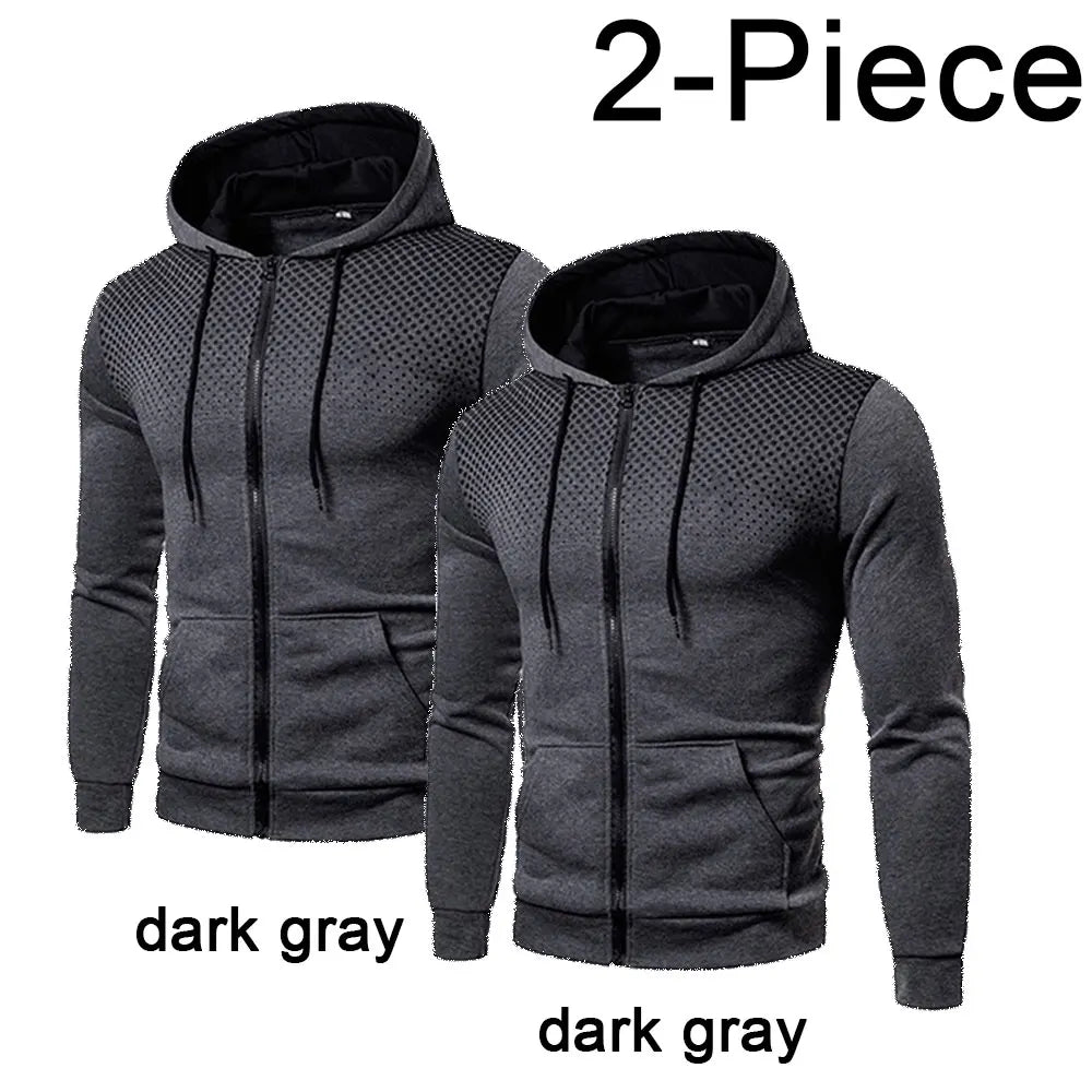 Ensemble Homme Polaire Couleur Unie Sweat Zippé + Pantalon + Bonnet Casual Sport Style Américain Européen Automne Hiver Confortable – Set 3 Pièces Premium | Mode Homme Sport Premium