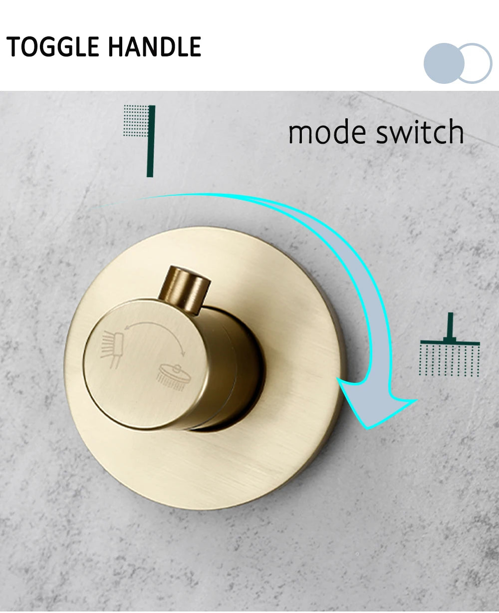 Bagnolux Ensemble Douche Pluie Mural Or Brossé – Valve de Contrôle, Pommeau Pluie, Douchette & Flexible | Salle de Bain Luxe